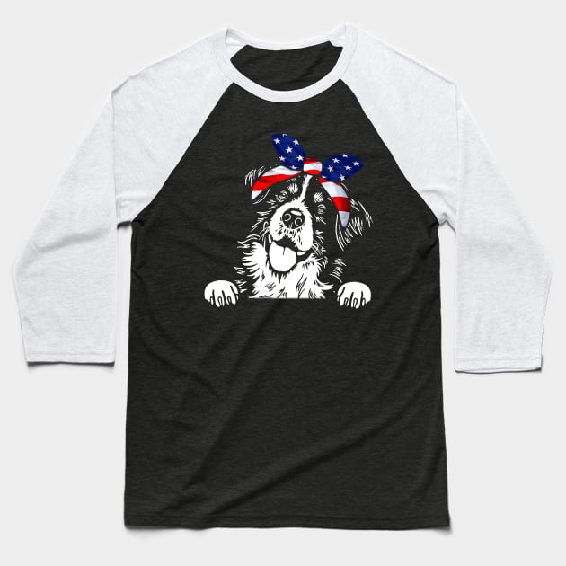 Gentle Giants Bernese Love, Urban American Flag Tee Extravaganza Baseball T-Shirt by Gamma-Mage